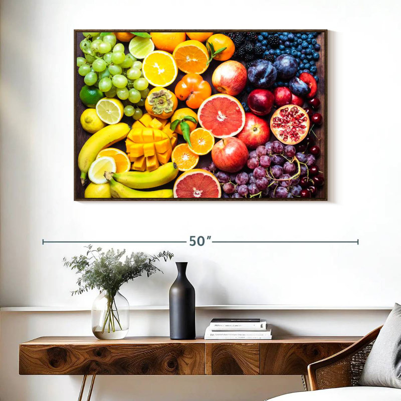 Plateau de fruits, Cadre flottant en noyer, 40 po x 27 po