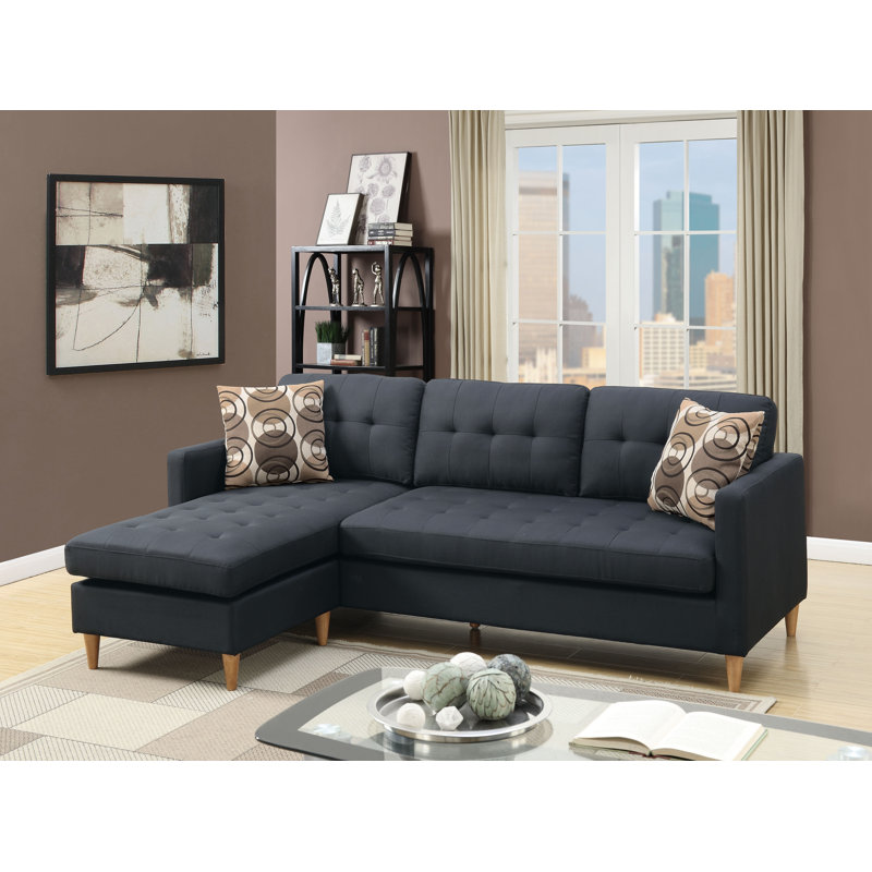 Devaney Reversible Corner Sofa, Black