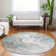 Machine Washable Indoor/Outdoor Xhevrie Teal Rug