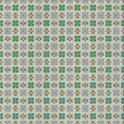 Tapis vert/gris à motifs