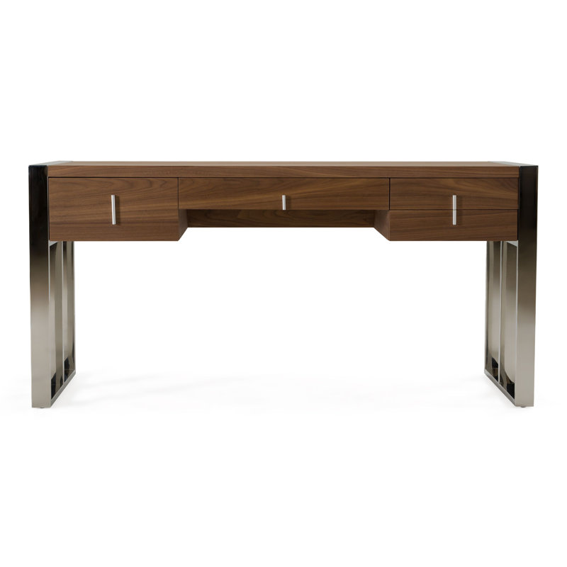 Antron Solid Wood Stainless Steel Writing Desk