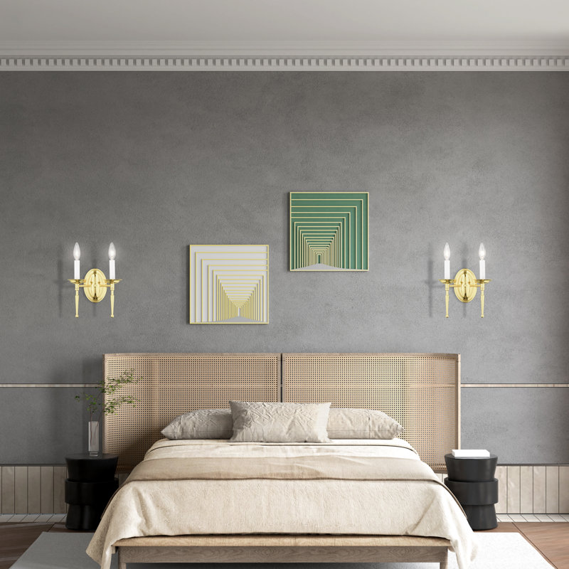 Benedetto Candle Wall Light, Polished Brass