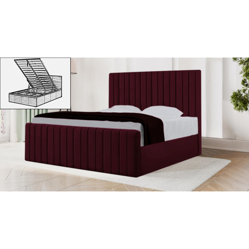 Sophia Storage Bed, Double (4'6), Burgundy