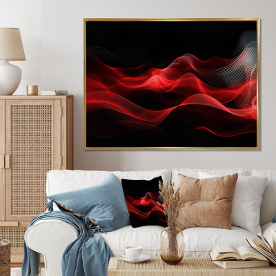 Abstraction contemplative rouge et noire - reproduction