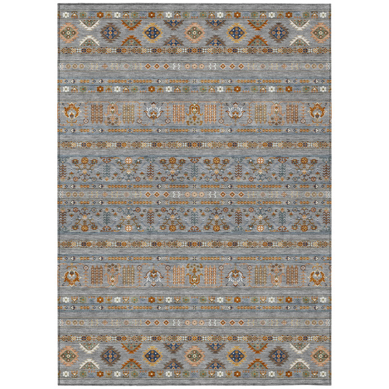 Machine Washable Indoor/Outdoor Brenden ACN2244 Navajo Rug, Rectangle 2'6" x 3'10"