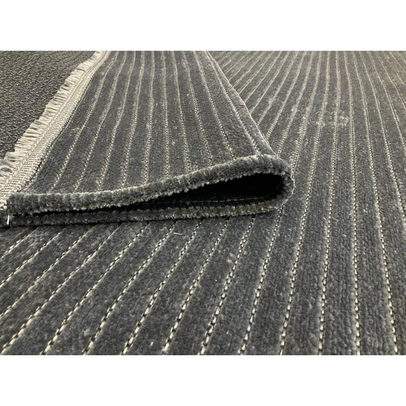 Amiliya Solid Colour Chenille Area Rug, Runner 203.2 x 762cm