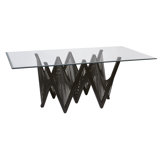 Geo 44" Lauan Wood Dining Base (No Glass)