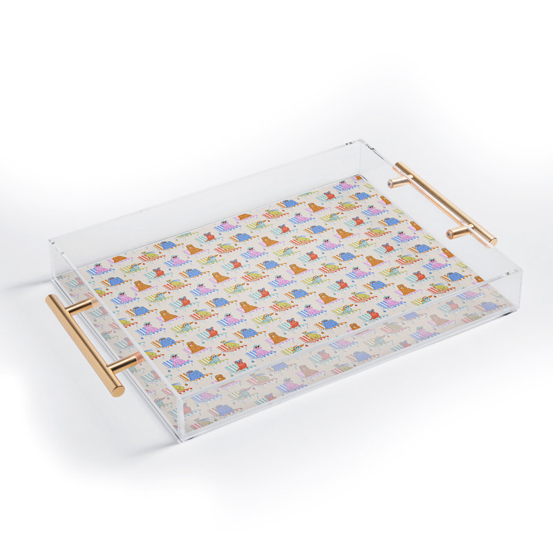 KrissyMast Beach Chair Dogs Acrylic Tray