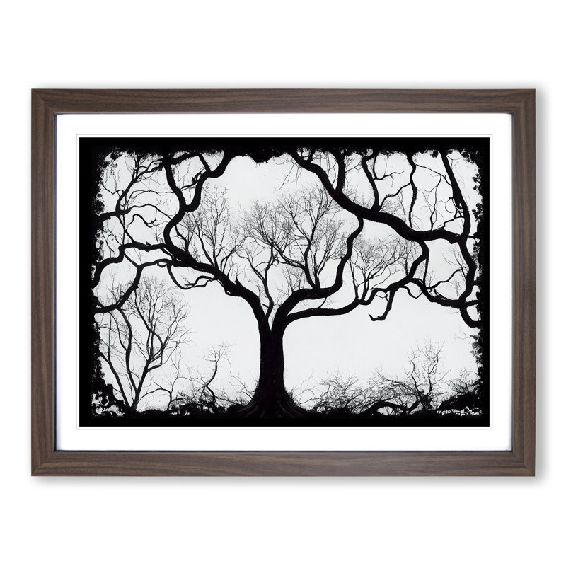 Striking Tree - Framed Print, 34cm H x 46cm W x 2cm D, Walnut