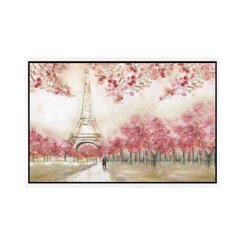 Spring In Paris by Tava Studios - Gallery-Wrapped Canvas Giclée on Canvas, White Framed, 66.04 cm H x 45.72 cm W