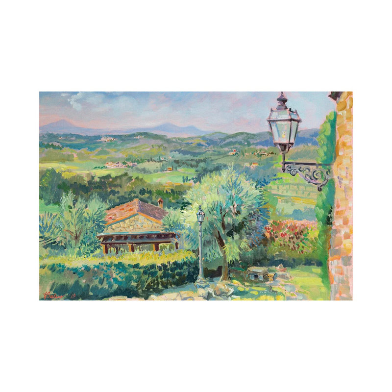 Morning In Tuscany by Katharina Valeeva - Wrapped Canvas Painting, 30.48 cm H x 45.72 cm W