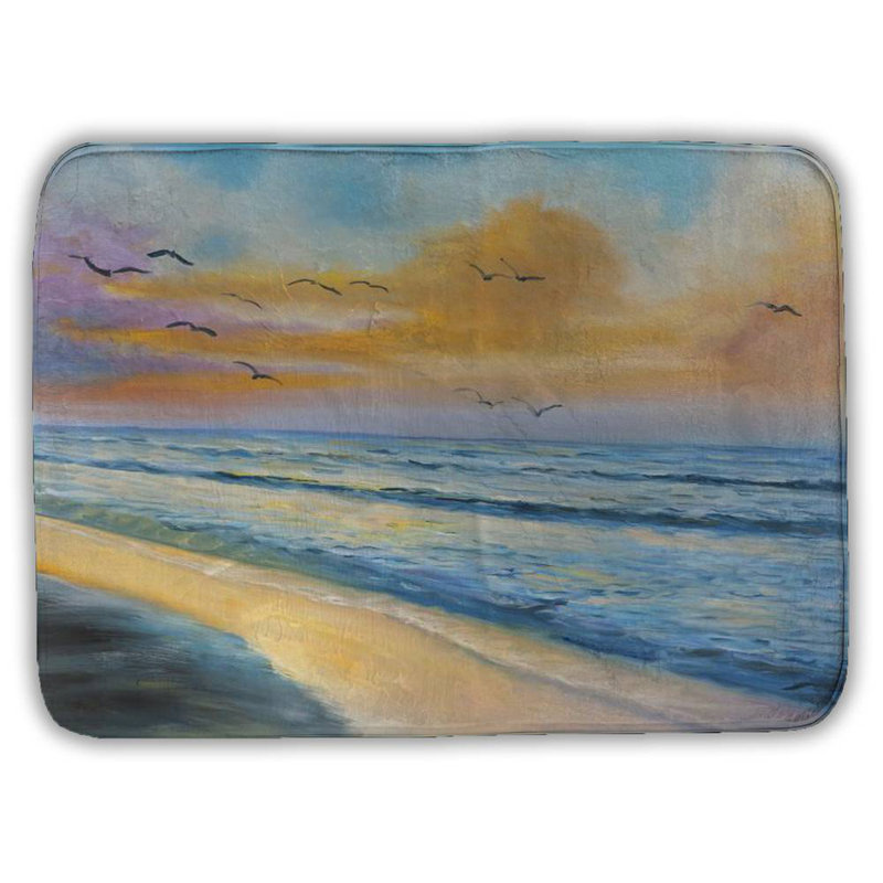 Breathtaking tropical sunset Bath Mat with Non-Slip Backing - Quick Dry Memory Foam Bathroom Rug - Absorbent - Modern Plush Spa-Style - Machine Washable