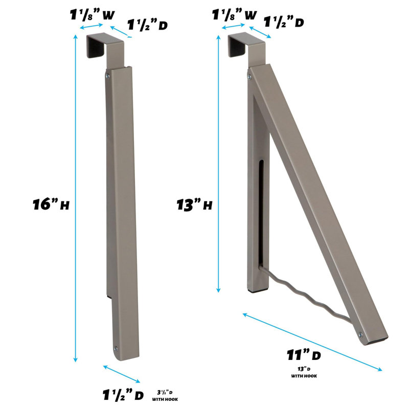 Porte-crochets de porte arrière escamotable avec support extensible, Gris