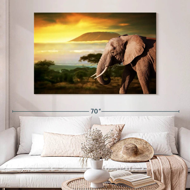 Brampt Kilimanjaro Elephant, 34" H x 51" W