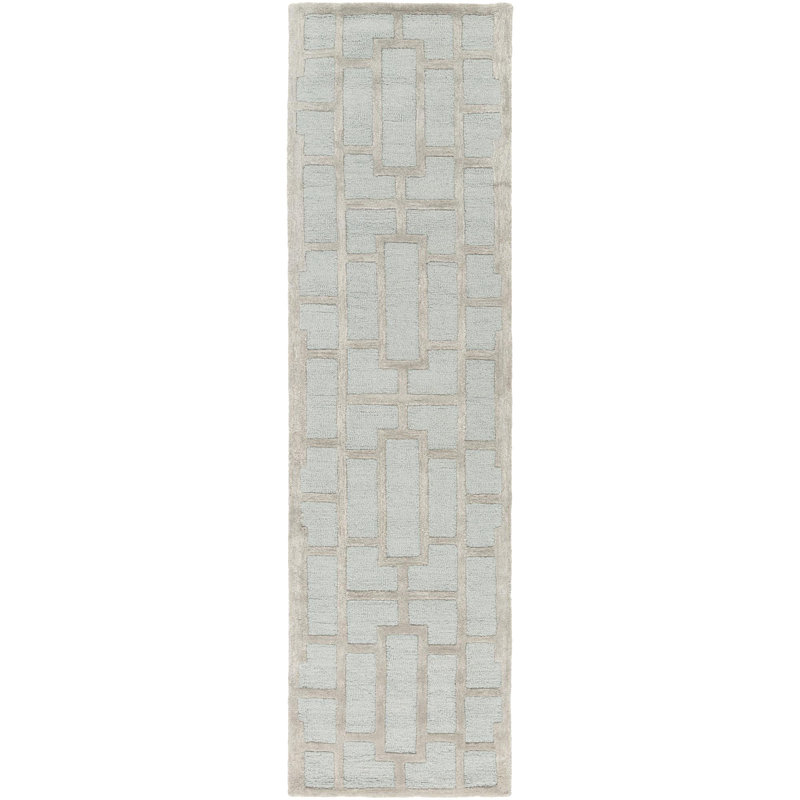Perpetua Hand Tufted Wool Geometric Indoor Rug, Runner 2'3" x 8'