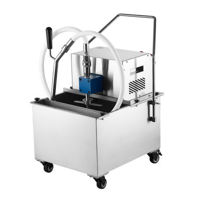 Commercial Mobile Fryer Filter Machine, 38L/10Gal Oil Filtration Cart, 370W Stainless Steel System, 12 L/min Filtering Speed, Ideal for Restaurants, Kitchens, and Burger Shops