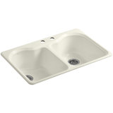 Hartland 33" L x 22" W x 9-5/8" Double Basin Drop-In Kitchen Sink