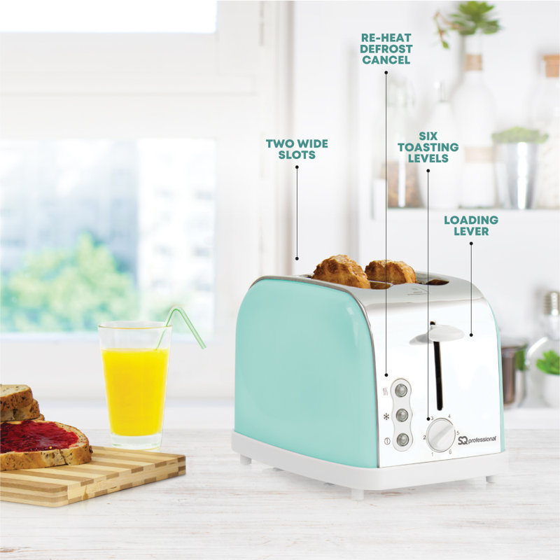 SQ Professional Dainty 1.8L Stainless Steel Electric Kettle and 2 Slice Toaster Set, Green