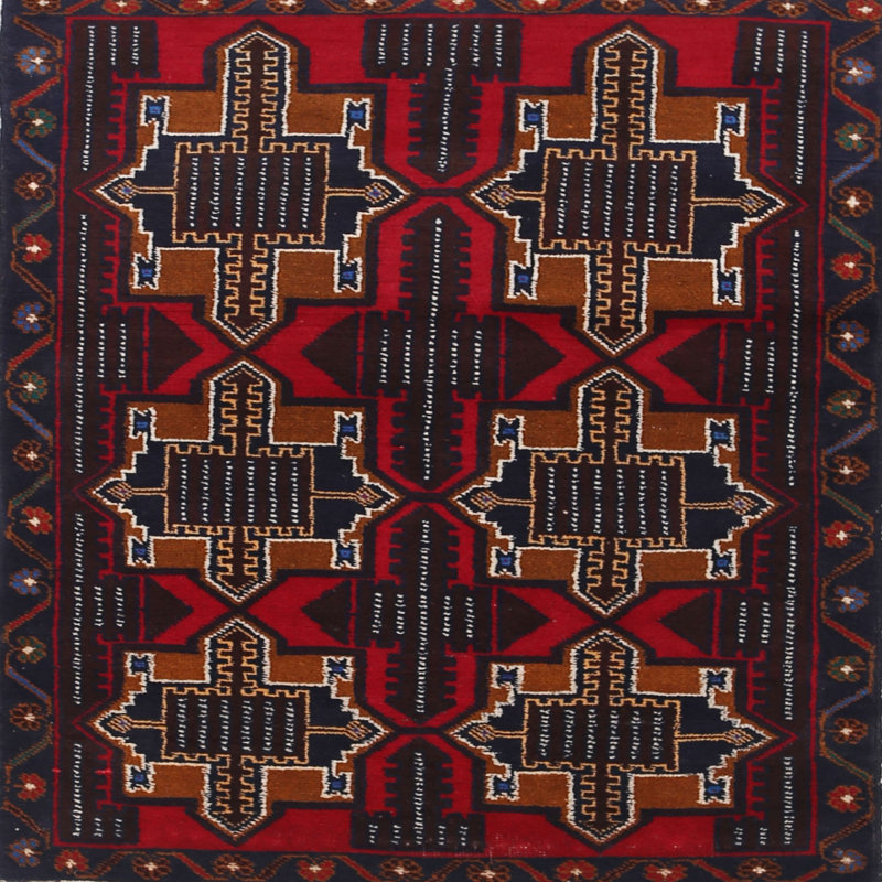Tapis noir Southwestern, Rond 6 pi