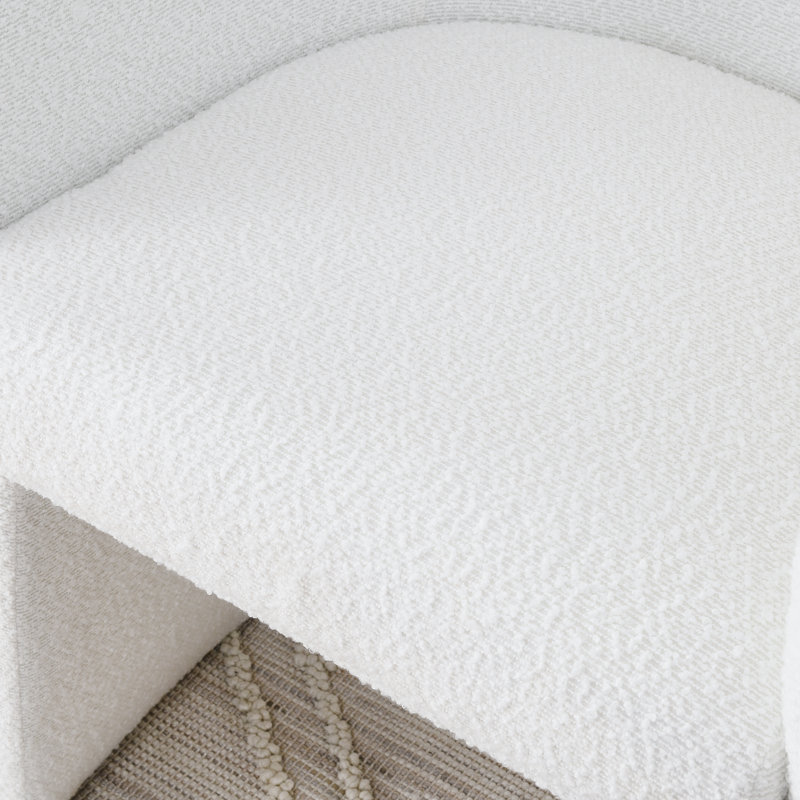 Fauteuil d'appoint rembourré Tallu, Tissu blanc