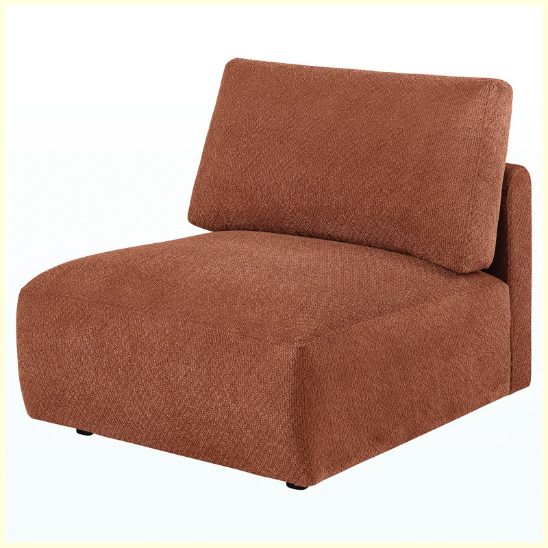 Chaise d'appoint rembourrée moderne sans accoudoirs pour chambre à coucher, Coral