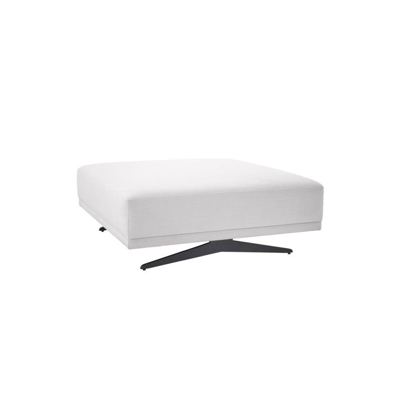 Endless Square Ottoman, White Polyester Blend