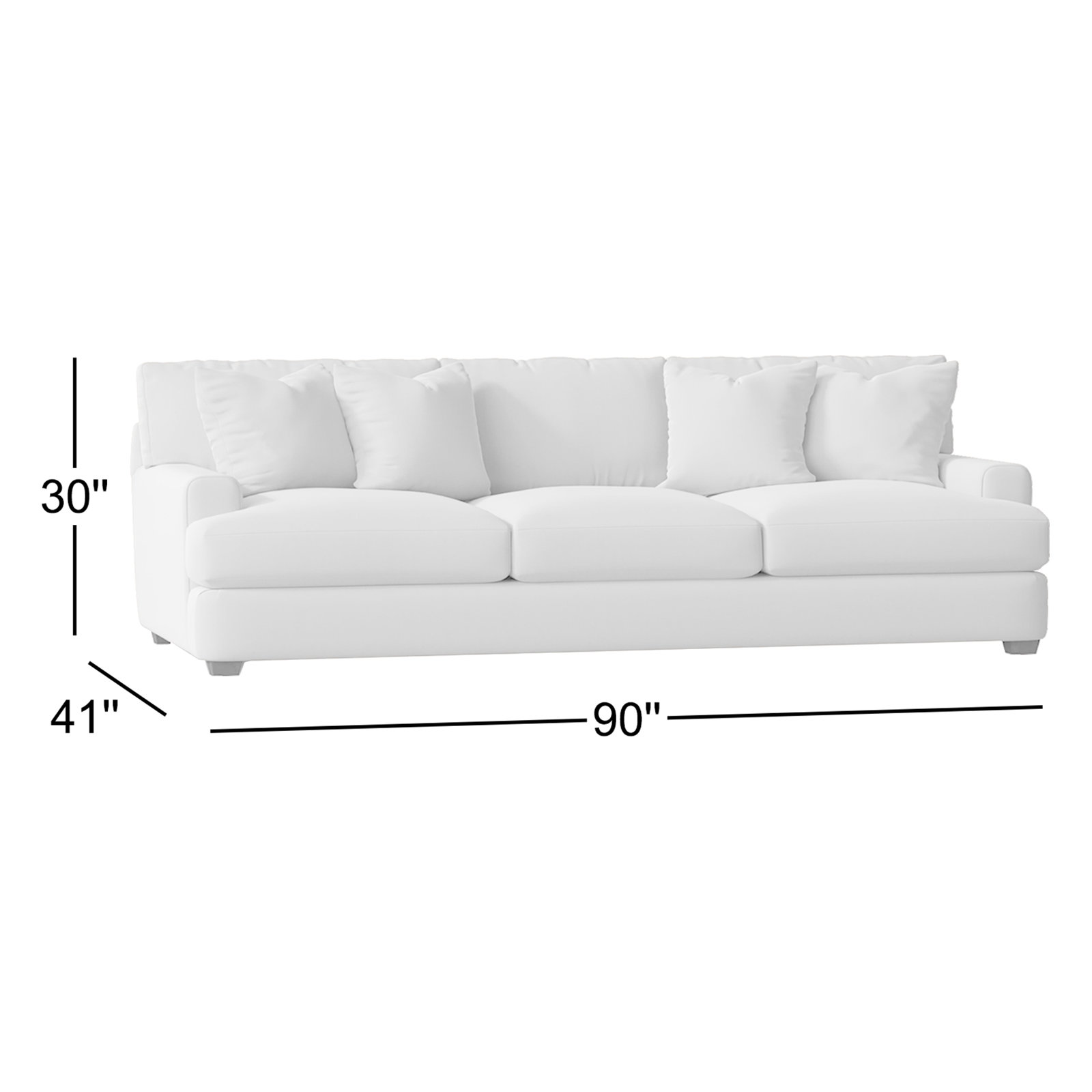 Emilio 90'' Upholstered Sofa, Macc Gray Textured Linen