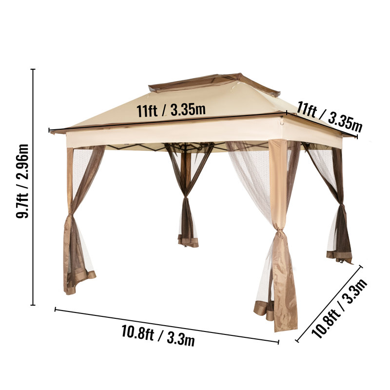 11 Ft. W x 11 Ft. D Metal Gazebo