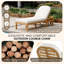Chaise longue d'extérieur en bois d'acacia avec coussin, dossier réglable à 5 positions, fauteuil inclinable pour la piscine et la cour arrière (teck clair)