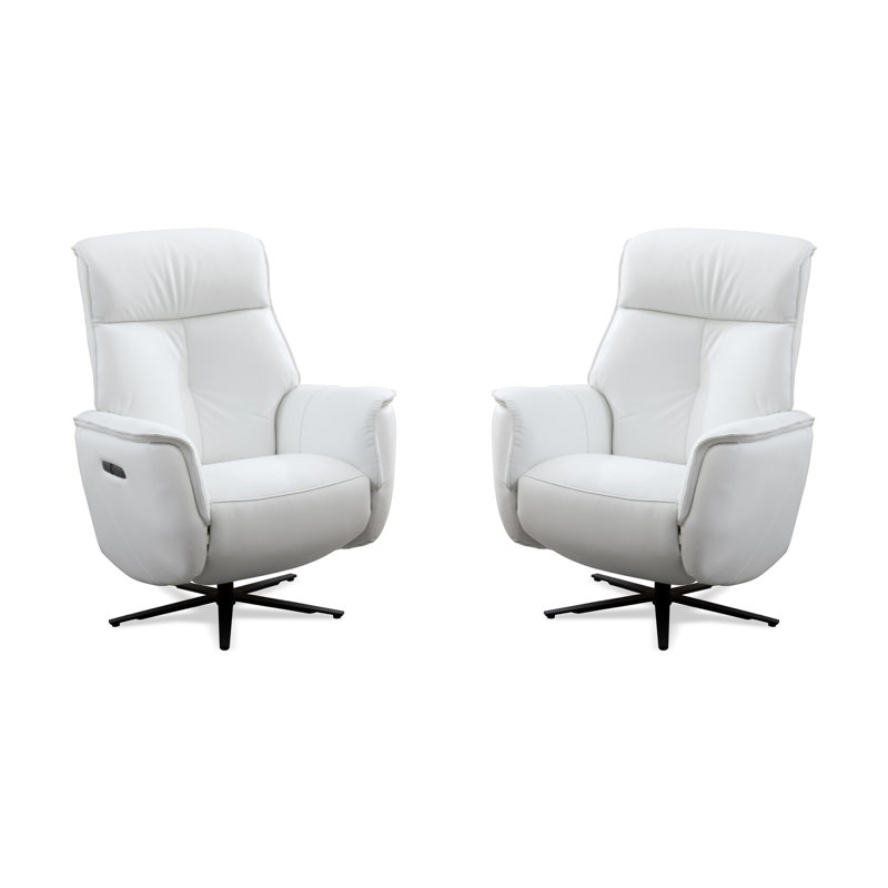 Ensemble de deux fauteuils inclinables électriques, Blanc Cortana