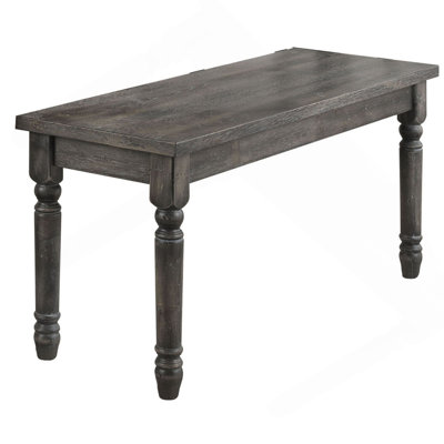 Banc de salle à manger gris patiné avec pieds tournés