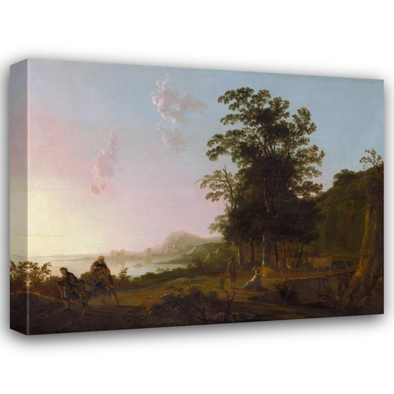 "Landscape with the Flight into Egypt" by  Aelbert Cuyp - Gallery Wrap Canvas Wall Art, 48" H x 33" W
