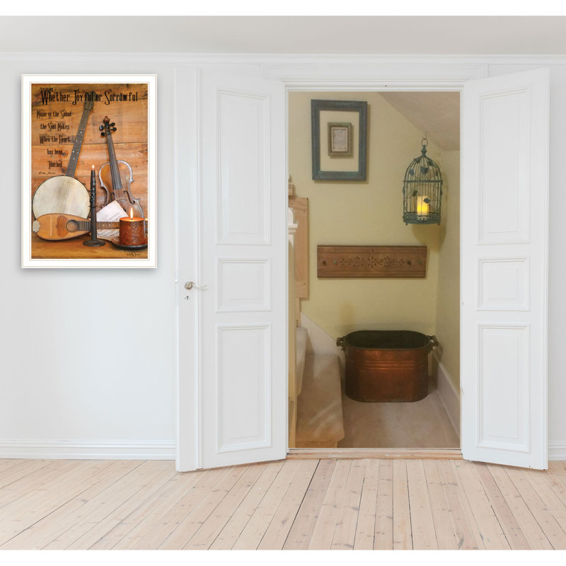 «Music» par Billy Jacobs, reproduction encadrée prête à accrocher, cadre blanc