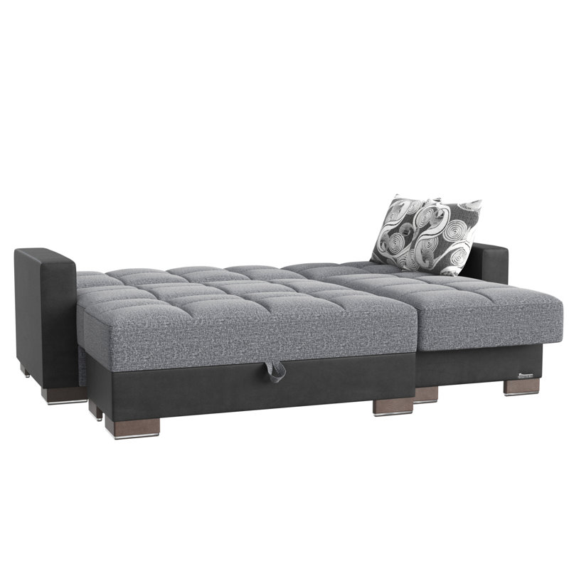 Chaise longue convertible avec rangement Primenest Nimbusflow, Gris