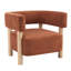 Chaise d'appoint rembourrée avec pieds en bois d'hévéa Lejon Boucle-112296352-128614670