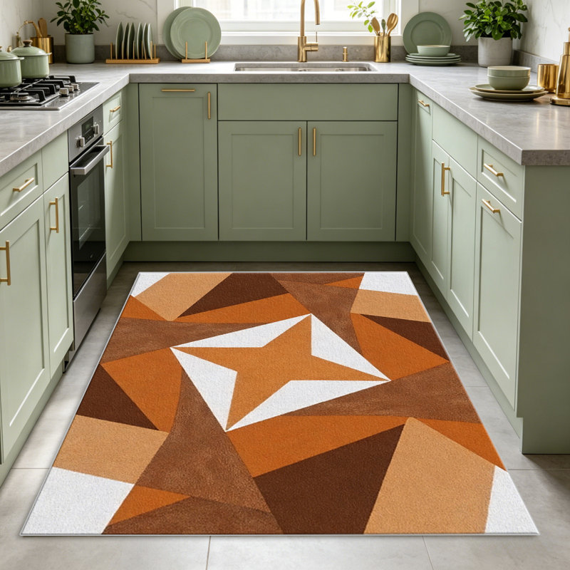 Orange Star   area rugs for Living Room, Soft and Comfortable, Suitable for all seasons, easy to maintain, machine washable Indoor floor mat, Under Table Farmhouse suitable for Bedroom, Dining Room, Study,  Balcony, Home Decor Patio