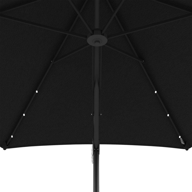 130cm Lighted Market Parasol, Black
