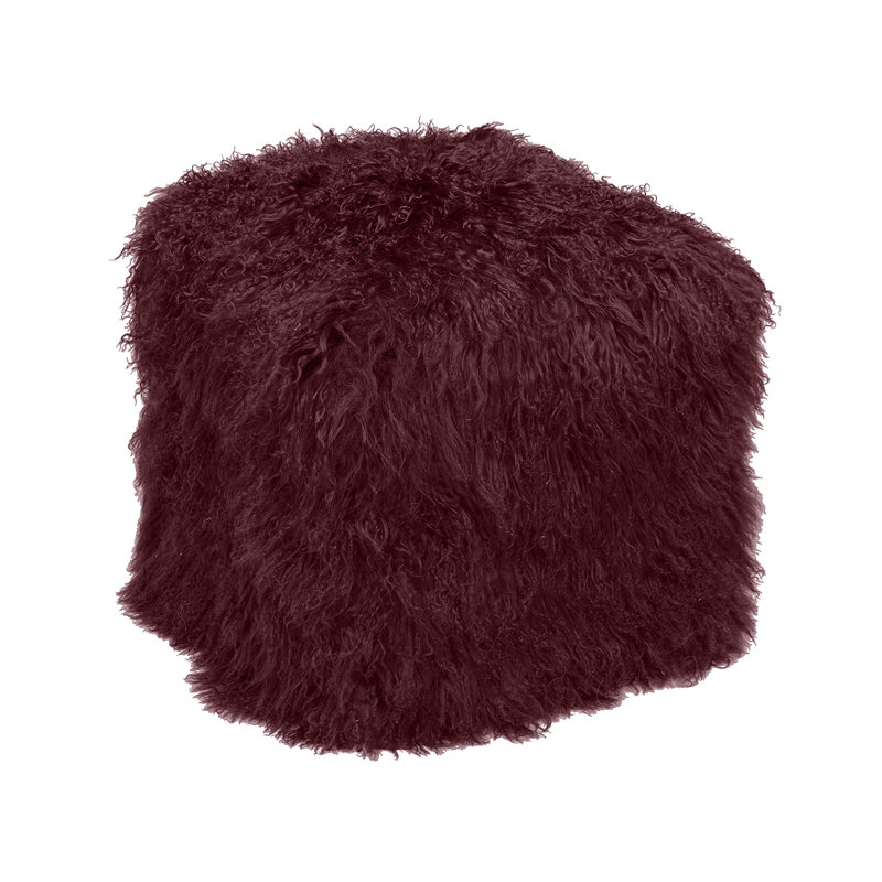 Solon Upholstered Pouf, Cabernet 