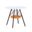 Table de salle à manger circulaire avec plateau moulé sous vide et panier de rangement tissé suspendu-129103770