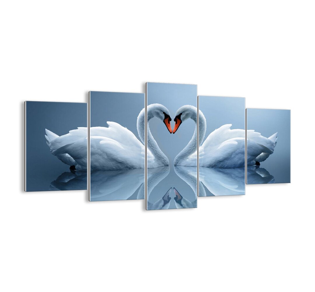 5-tlg. Glasbilder-Set - Grafikdruck „Time for Love”