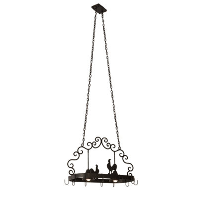 Metal Handcrafted Oval Hanging Pot Rack