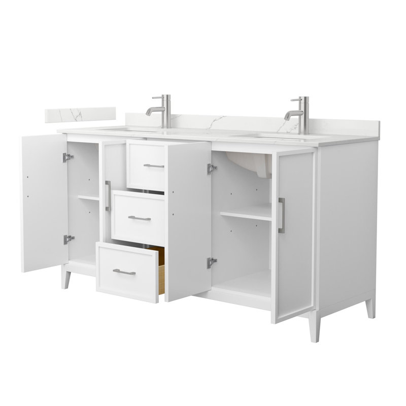 Elan 66'' W Vanity, White, Brushed Nickel, Single