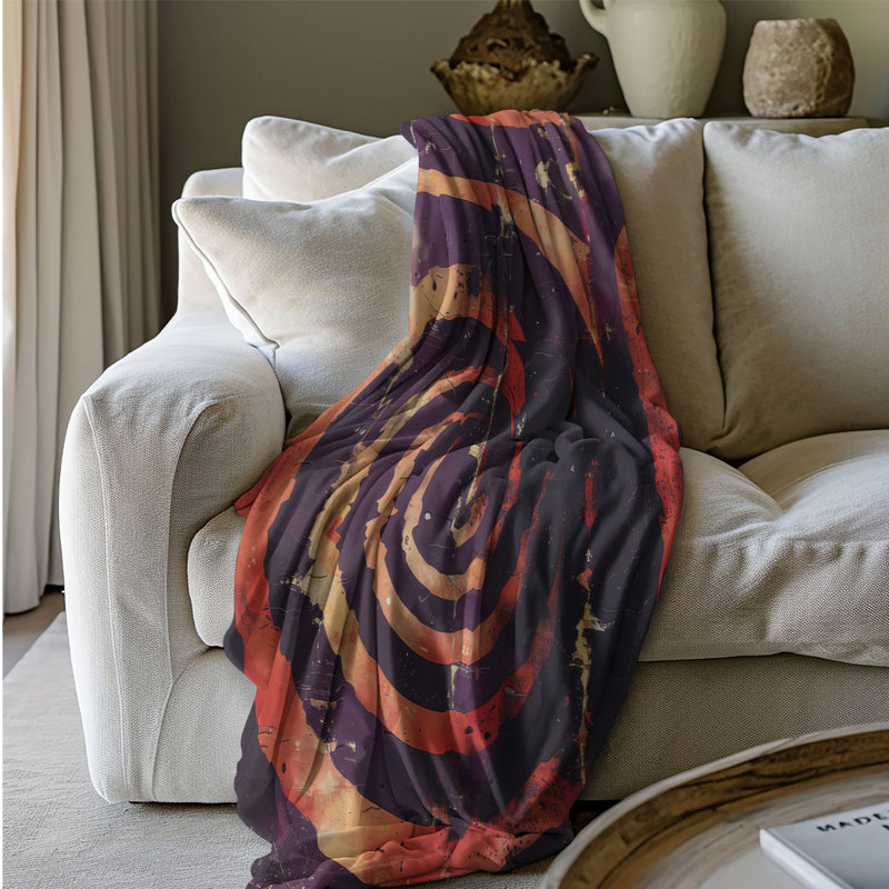 Art rétro - couverture en sherpa de qualité supérieure 1 pièce, Grand lit