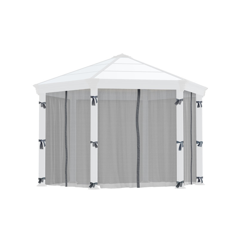 Gray Polyester Gazebo Netting Set for Roma and Monaco Models