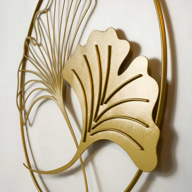 Elegant Decorative Metal Wall Accessory, Gold Finish, 19.3 x 19.3 inches | 100% Steel Construction, Thickness: 0.08 inches | Lightweight Design, Perfect for Home Decor & Modern Interiors, Stylish and Durable