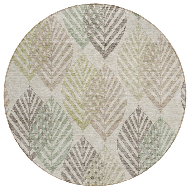 Tapis rond 8 po taupe