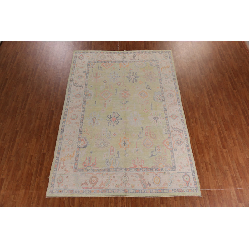 Tapis vert en laine Pusachio Oushak 9x12