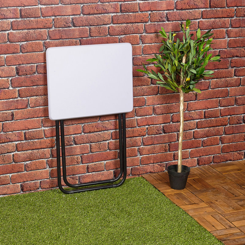Hawkinsville Square Folding Table, 66cm H x 48cm W x 38cm D, White