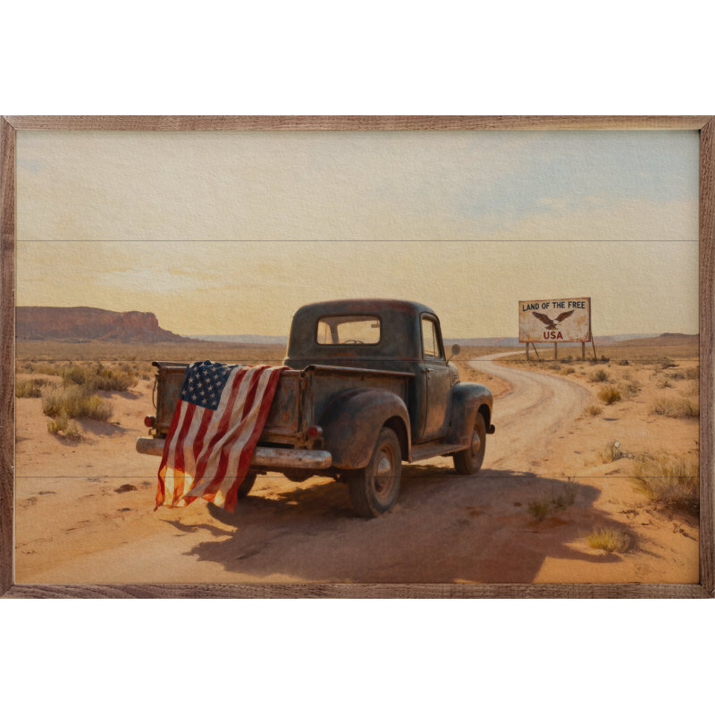 Imprimé Americana Desert Truck, H 5 po x l 8 po