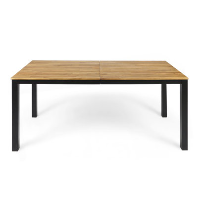 Rectangular Outdoor Dining Table, 71"L Acacia Wood Patio Table, Outdoor Farmhouse Bistro Table For Yard, Garden, Poolside, Deck